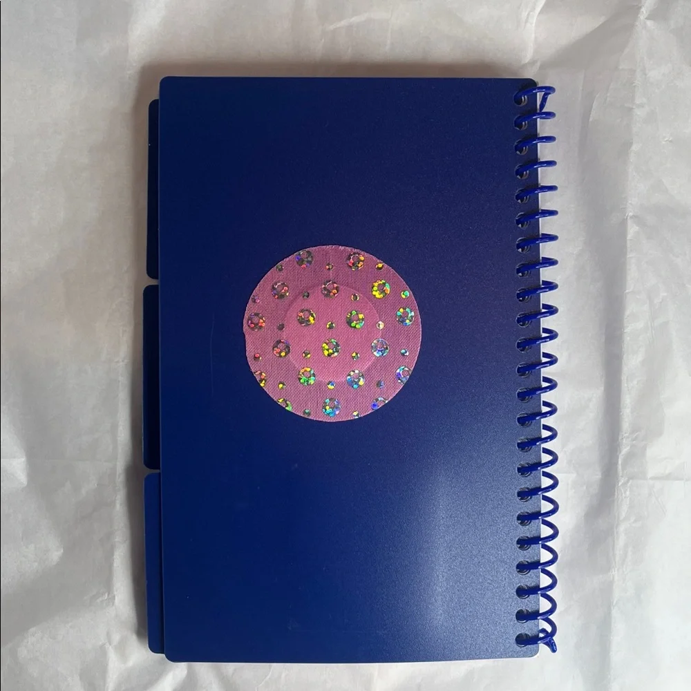 Weekly + Monthly Planner - Navy Blue with Iridescent Gems Hand Crafted